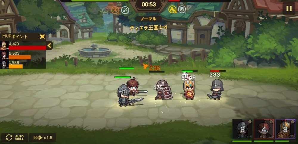 無名騎士団のゲーム画面